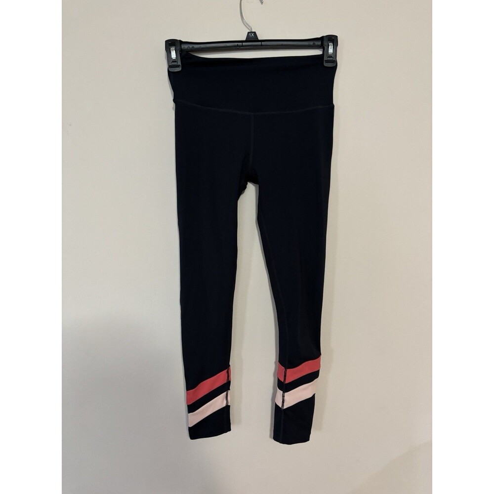 Barrys Fit High Waist Speed Tight Navy Coral Sea Size Medium 7/8 Leggings
